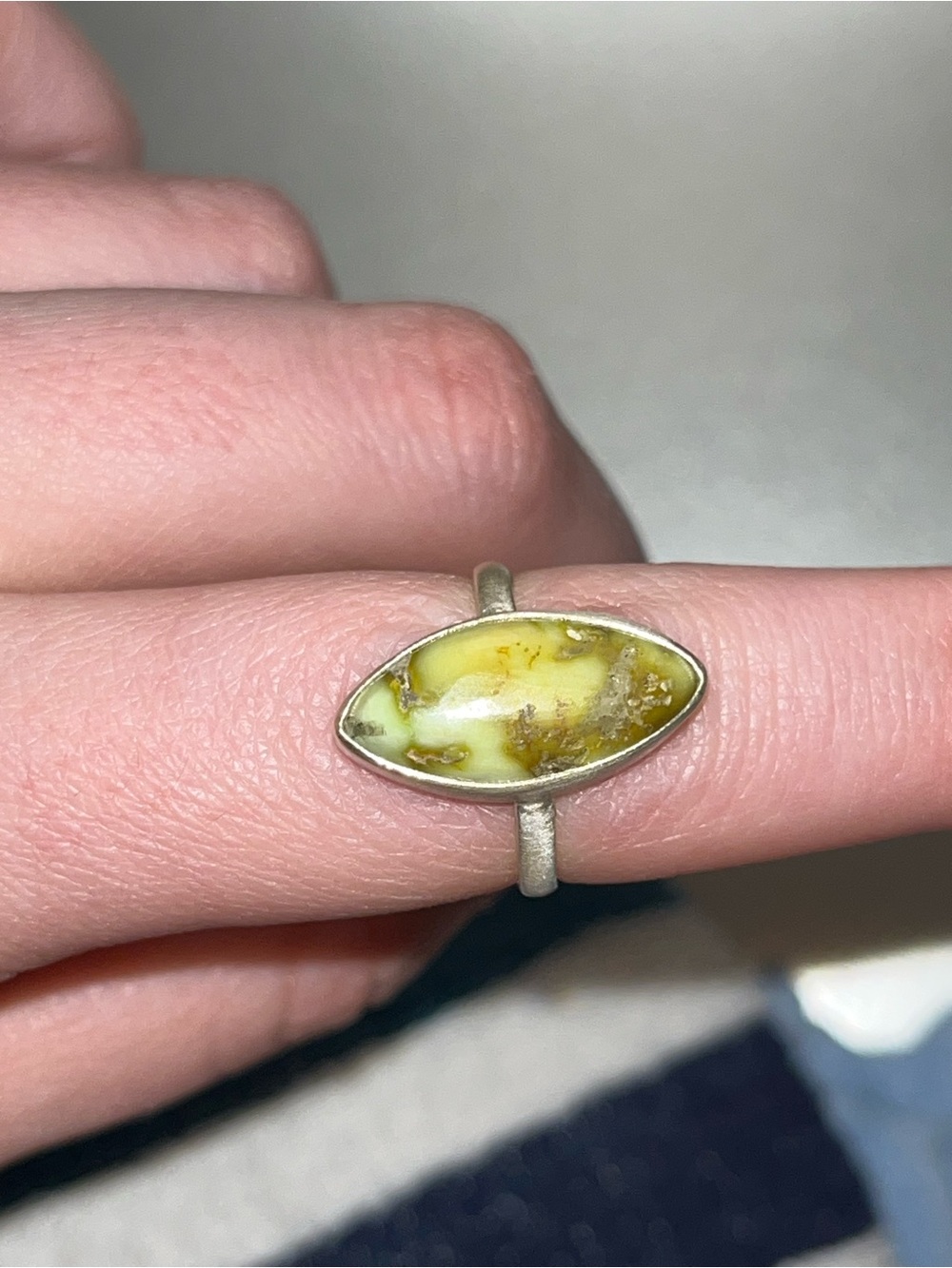 Palomino Marquise Stone Sterling Ring - Southwestern Style Sz 6